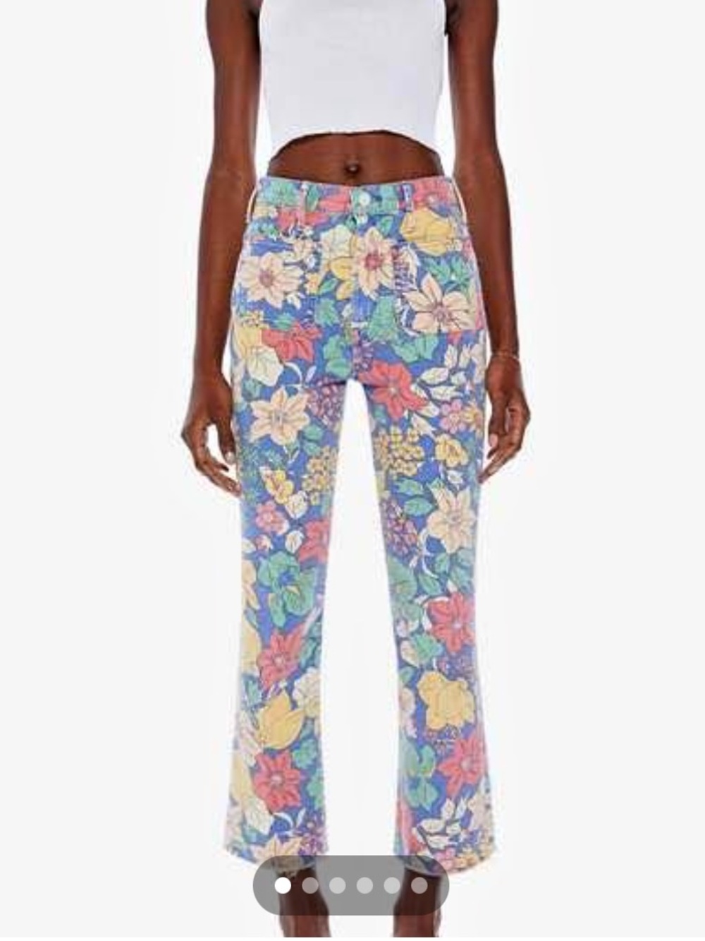 Mother Denim The Hustler Patch Pocket Ankle Fresh Blooms Jeans